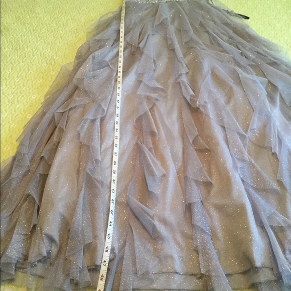 Grey ruffle prom dress - Picture 3 of 8